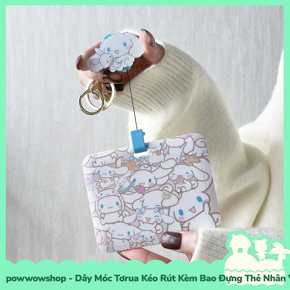 [Sẵn VN - Hỏa Tốc] NGANG Dây Móc Tơrua Kéo Rút Kèm Bao Đựng Thẻ Nhân Viên Nhựa PC Phong Cách Nhân Vật Hoạt Hình Sanrio M