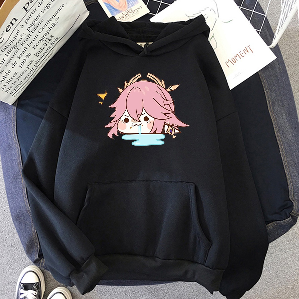 💥HOT💥 Áo Hoodie In Hình Anime Genshin Impact Hoodies Yae Miko Thời Trang Đường Phố Cho Nam Và Nữ