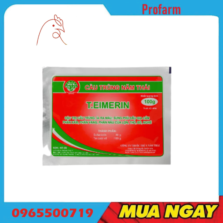 Năm Thái T.Eimerin(100g) Cau Trung ia Ra Mau Tuoii, Thưong Han, Tụ Huyet Trung, Viem Ruot Hoai Tu, Tieu Chay