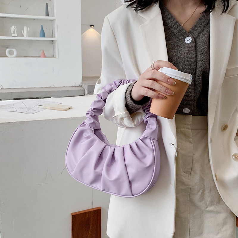 Túi đeo vai nữ mini đi học đi chơi đi làm Hạ Băng Designs đựng tiền điện thoại - Túi trơn quai nhún
