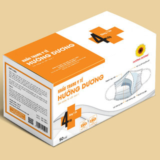 Khẩu Trang Y Tế Kháng Khuẩn 4 Lớp Hướng Dương Hộp 50 cái