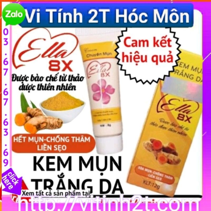kem mụn trắng da Ella 8x