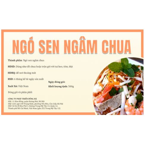 Ngó sen ngâm chua tiện lợi dùng ngay- Gói 1kg-GIAO HỎA TỐC