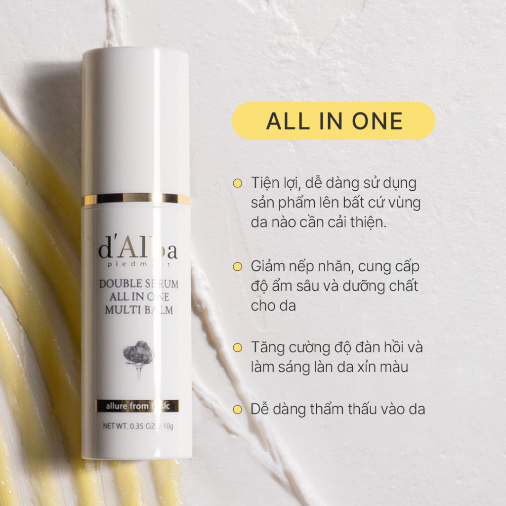 [d'Alba Official] Sáp dưỡng đa năng chống lão hóa dạng thỏi Double Serum All in One Multi Balm 10g