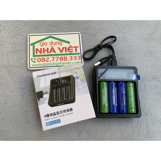 Combo 4 pin tiểu sạc Doublepow AA 1.5V 3400mWh và sạc 4 pin DPL156 USB