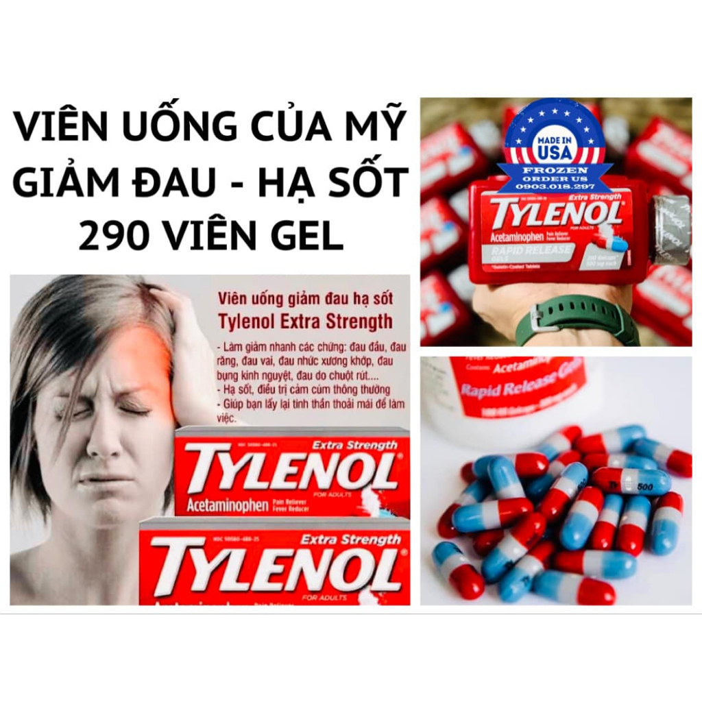 𝙏YLÊ𝙉OL 500mg 290 Viên Của Mỹ và 100 viên