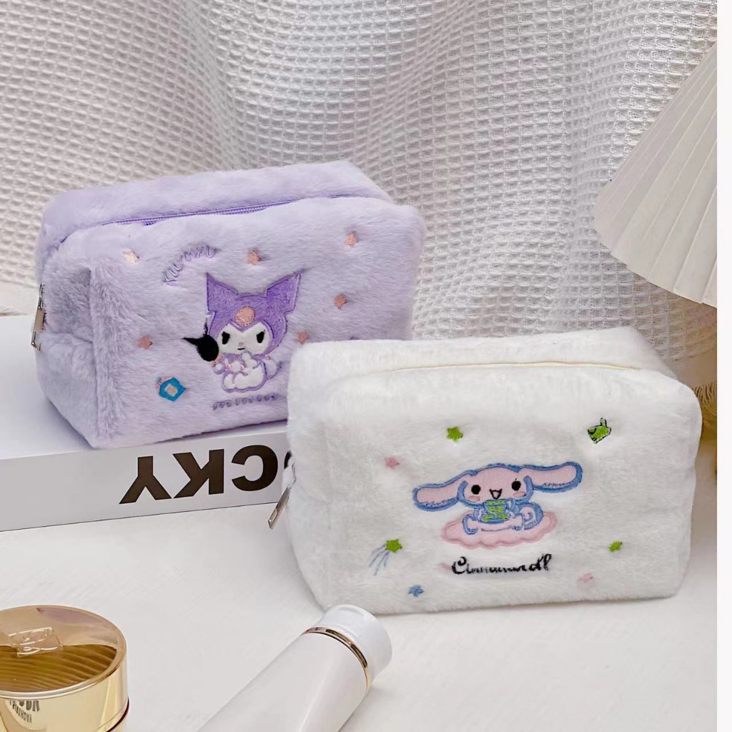 Hộp Bút Vải Long Xù Cỡ To Hình Kurumi Đáng Yêu  - Bóp Viết Lông Kiểu Hàn Xinh Xắn Hot Ins DUHU HBV32