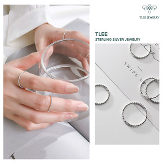 Nhẫn bạc TLEE xoắn bạc nguyên chất basic cá tính TLEE JEWELRY A0279