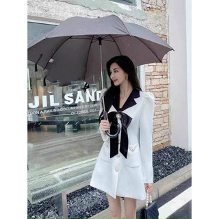 Đầm cổ vest cài nút ( có túi ) mặc đi chơi, dạo phố đều xinh