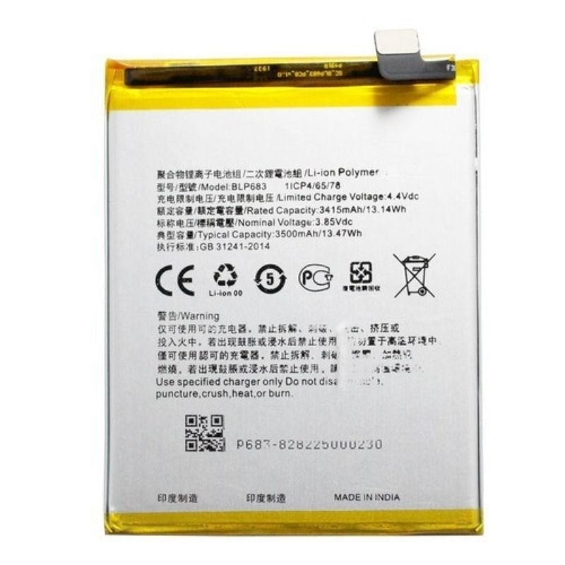 Pin xịn oppo F9 blp681/blp683 bảo hành 6 tháng.