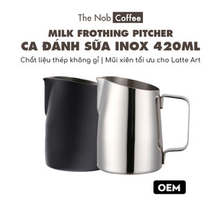 Ca đánh rót sữa mũi xiên inox dung tích 420ml | Làm Latte Art, Cappuccino, vv...