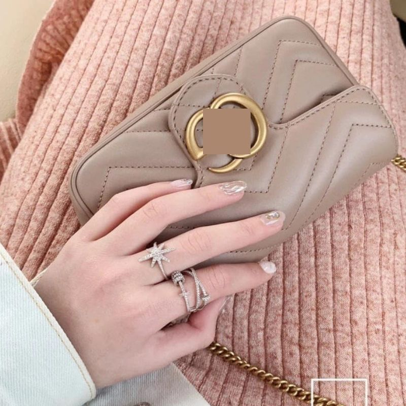 Túi xách nữ đeo chéo cầm tay gu hộp nam châm hàng vip Quảng Châu cao cấp size 23cm jumito