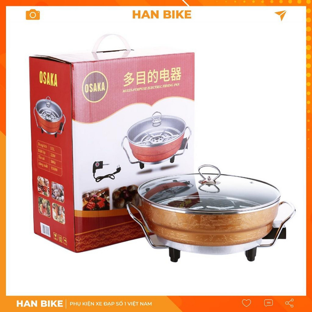 Nồi lẩu điện tròn 3.5L - chảo điện đa năng cao cấp Osakaa mendy.shop1