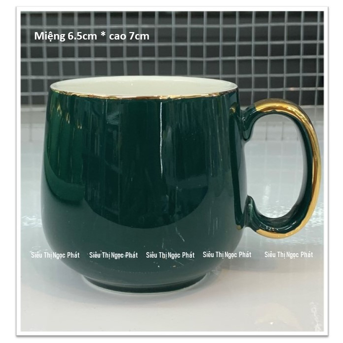 Bộ bình cốc kèm khay sứ xương cao cấp Y15b-2_MÀU XANH