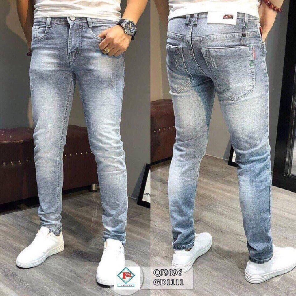 Quần Jeans Nam Skinny SZone SQB601_xanh