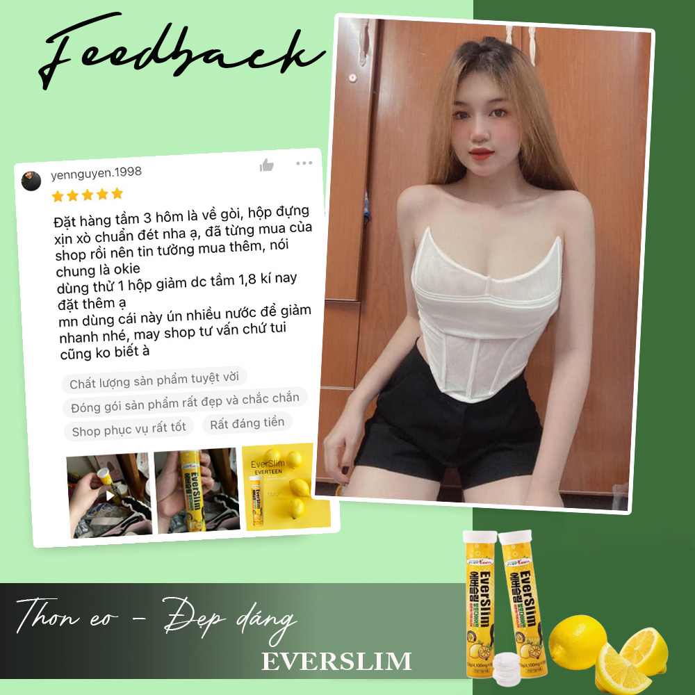 Giảm Mỡ Bụng EverSlim Viên Sủi Giảm Cân Cấp Tốc Hàn Quốc