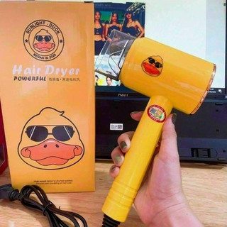 Máy sấy tóc mini nội địa vịt vàng công suất 1200W kèm mỏ sấy, 2 chiều nóng lạnh 3 tốc độ gió