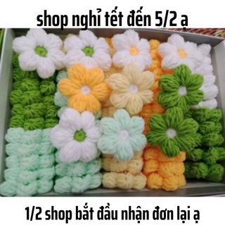 hoa len mini làm túi xách, áo handmade nhiều màu