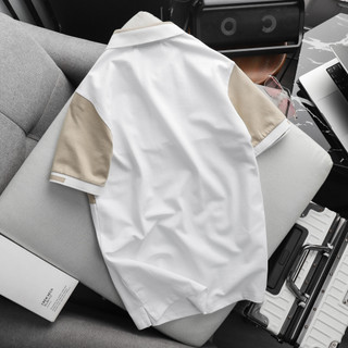 Áo Polo Beige Block Raglan 