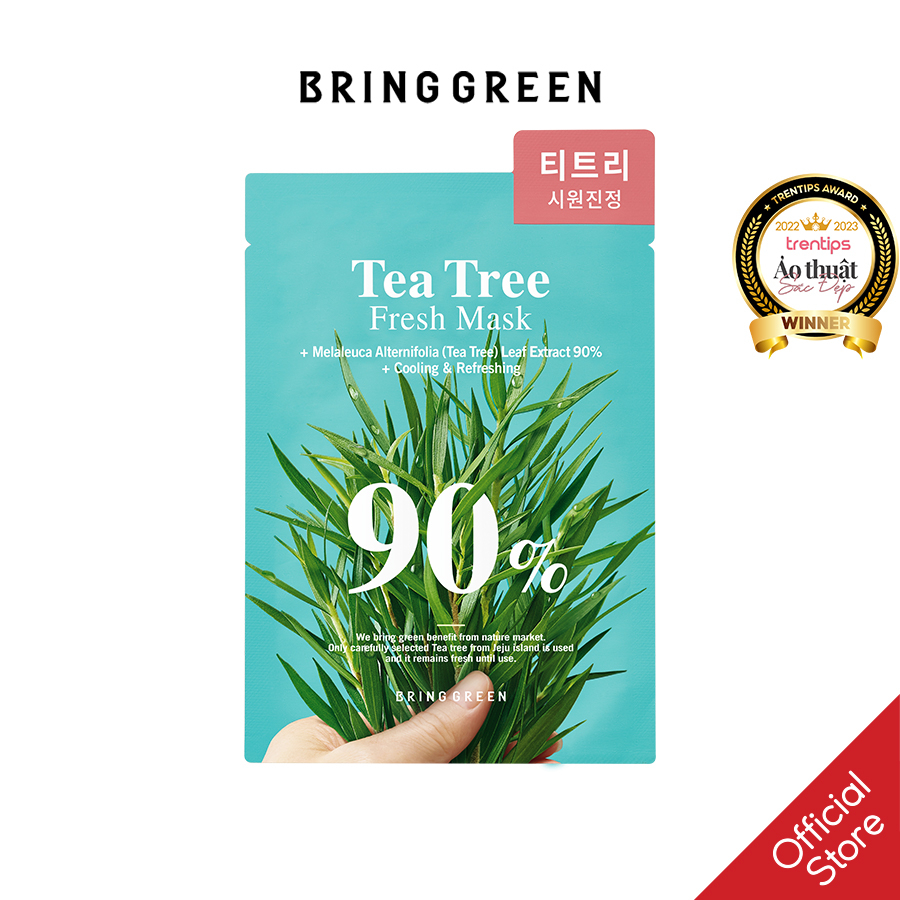 Mặt Nạ Tràm Trà Dưỡng Da Bring Green Tea Tree 90% Fresh Mask 20g (10pcs/pack)