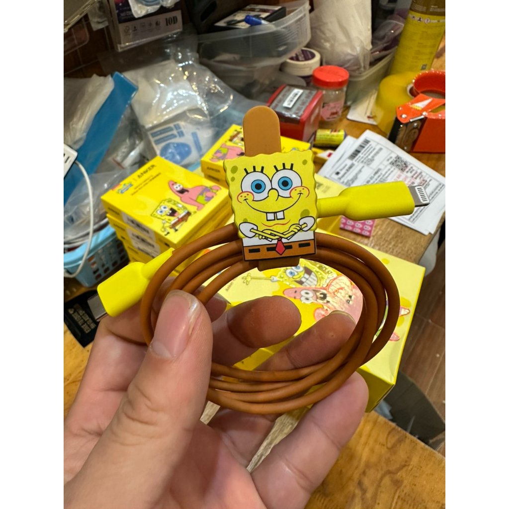 Cáp Anker 421 C To L 0.9m [PHIÊN BẢN BỌT BIỂN SPONGEBOB] - A8632 (Bảo Hành 18T)