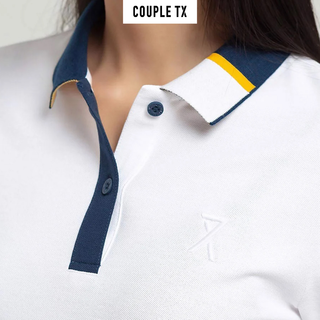 Áo Polo Nữ Couple TX Pique Regular Fit Phối Trụ Bo Kiểu WPO 2023