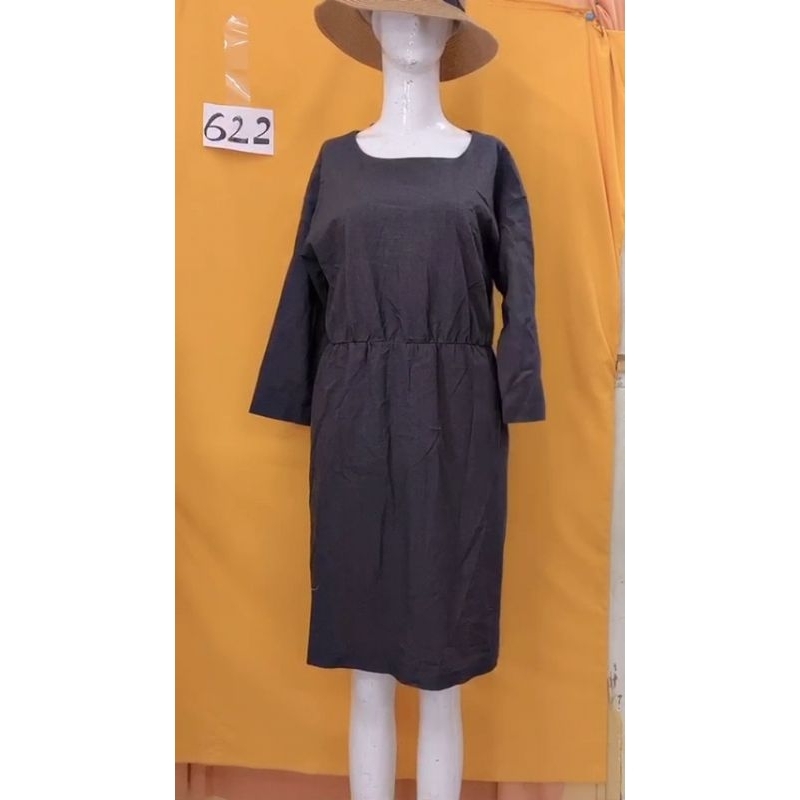 đầm sơmi xám đen size M/L. S622
