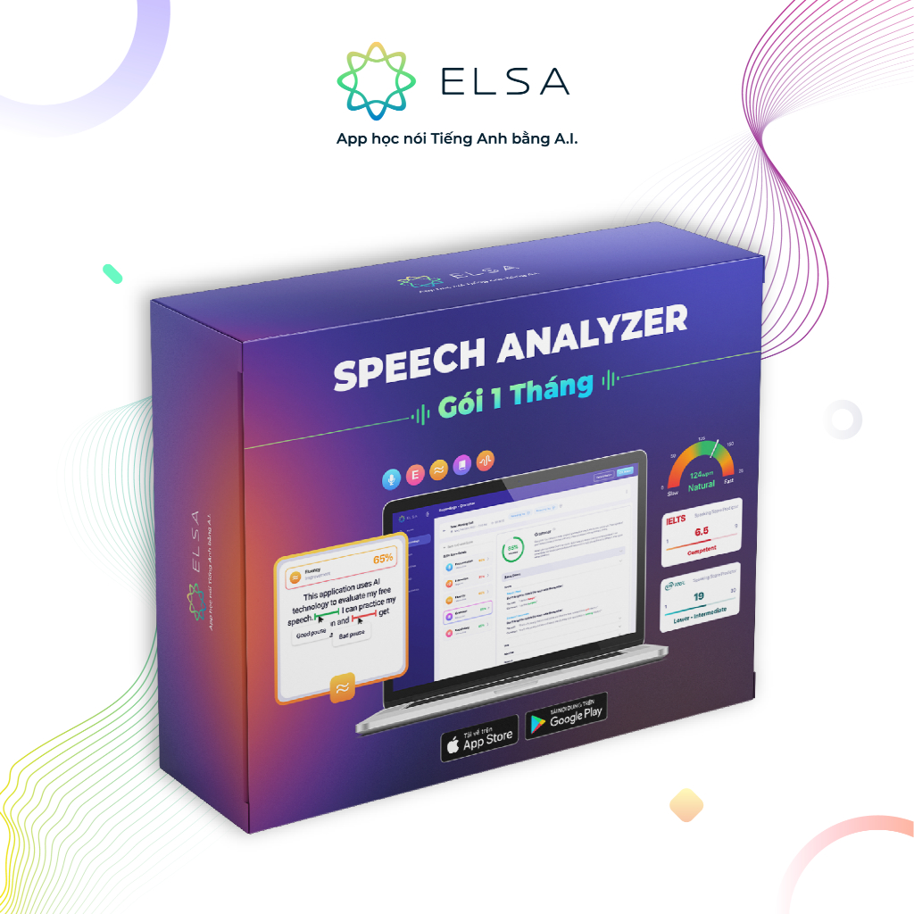 Gói học Speech Analyzer thời hạn 1 tháng từ ELSA SPEAK - Công cụ luyện nói tiếng Anh toàn diện