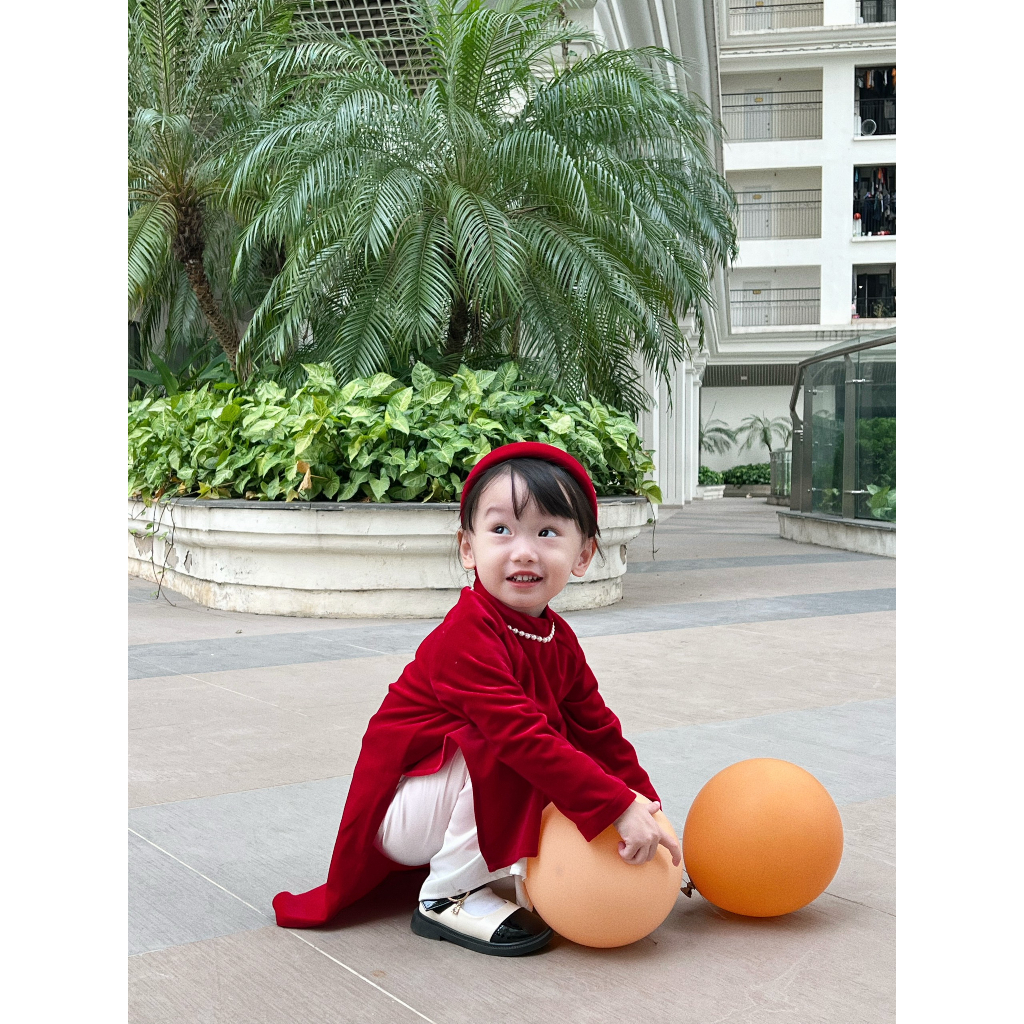 Set Áo Dài Suông Cho Bé Gái Michi House Váy Xuông Mặc Lễ Tết Cho Bé Xinh Xắn Mặc An Toàn Cho Da