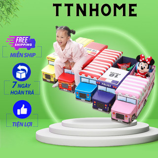 Thùng đựng đồ chơi xếp hình ô tô cho bé