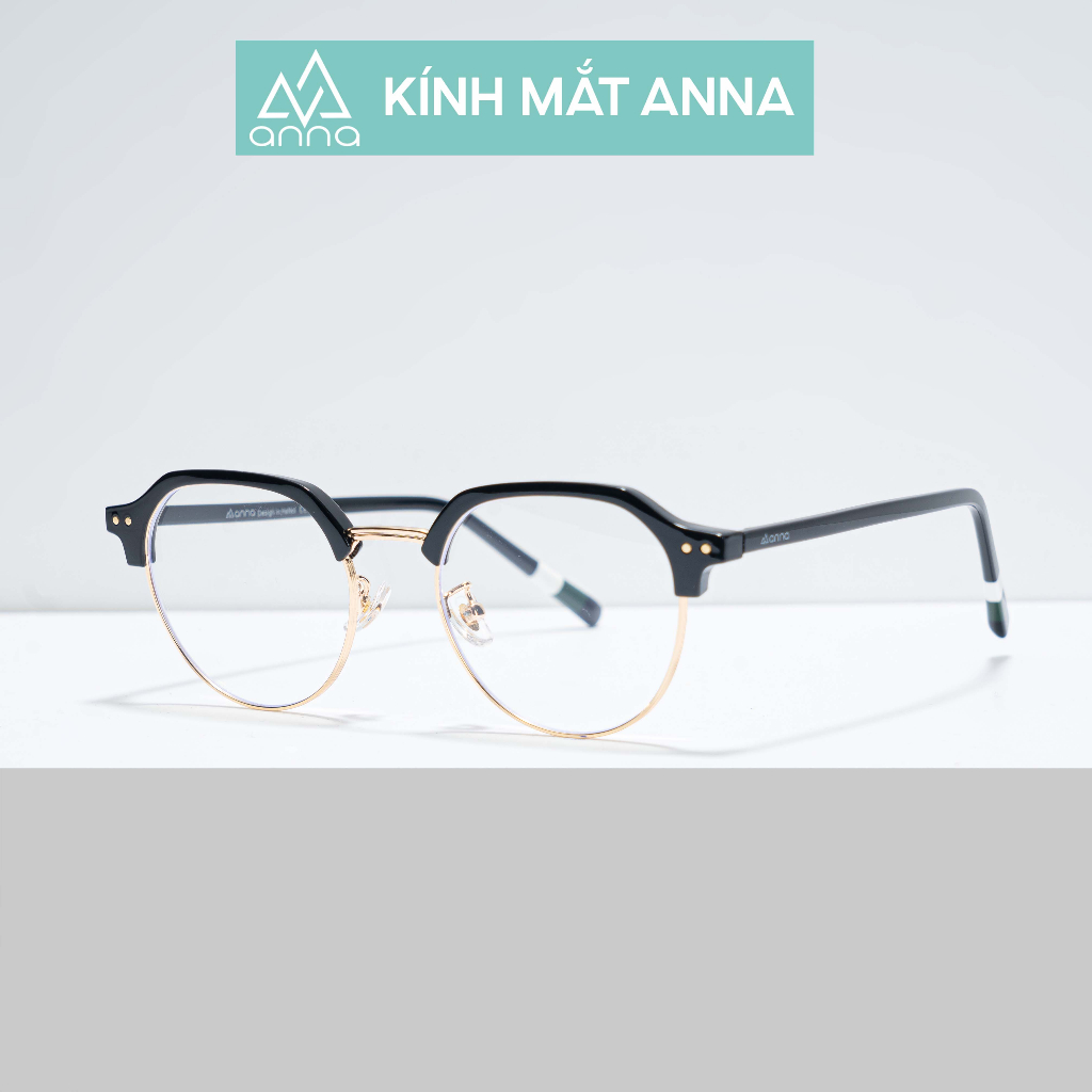 Gọng kính mắt thời trang ANNA nam nữ dáng tròn chất liệu kim loại cao cấp 400CN018