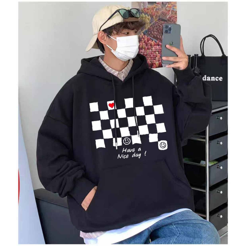 ❤ HÓT ❤ Áo Hoodie Nam nữ nỉ cotton dáng rộng màu trắng đen hồng tím cổ tròn dài tay có nón phong cách Hàn Quốc