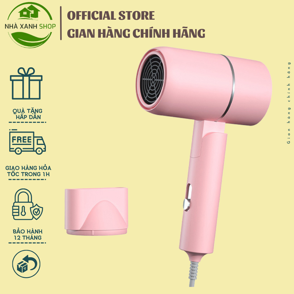 Mấy sấy tóc mini cầm tay 2 chiều nóng lạnh HAIR DRYER, công suất 2200W, 3 chế độ sấy chăm sóc tóc, bảo hành 6 tháng