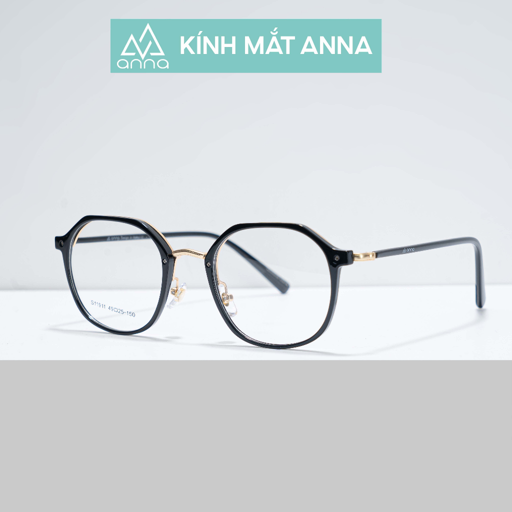 Gọng kính mắt thời trang ANNA nam nữ dáng tròn chất liệu kim loại cao cấp 400CN016