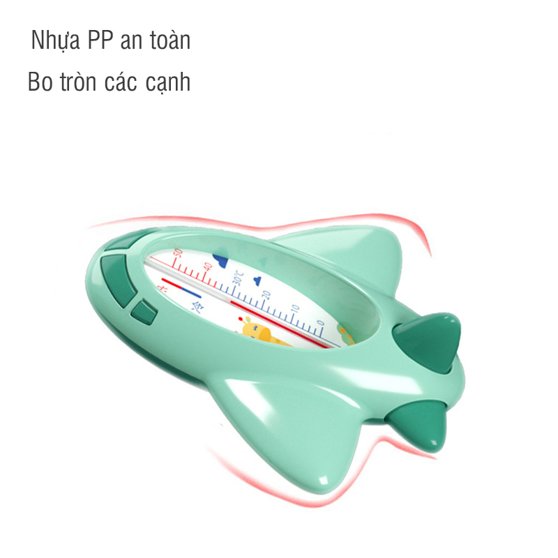Nhiệt kế đo nước tắm cho bé hình MÁY BAY MISUTA CAO CẤP cảm biến nhiệt dầu hỏa an toàn