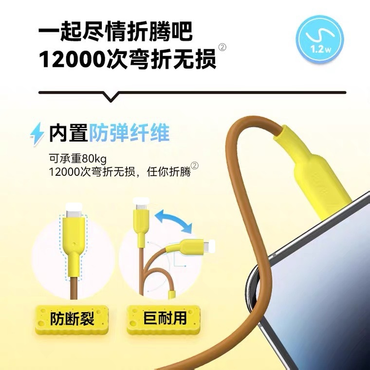 Cáp Anker 421 C To L 0.9m [PHIÊN BẢN BỌT BIỂN SPONGEBOB] - A8632 (Bảo Hành 18T)
