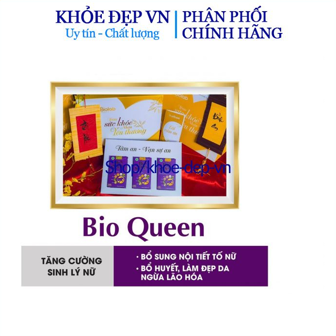 Viên uống đẹp da Sâm tố nữ Bio Queen Pluss trắng da giảm lão hóa , ngừa nám tàn nhang hộp 30 viên