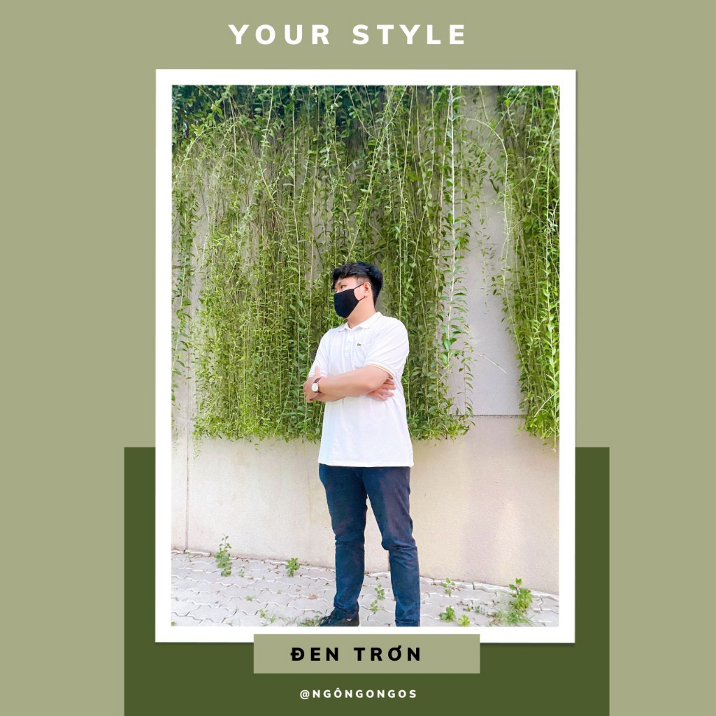 KHẨU TRANG VẢI ĐEN TRƠN COTTON 100%