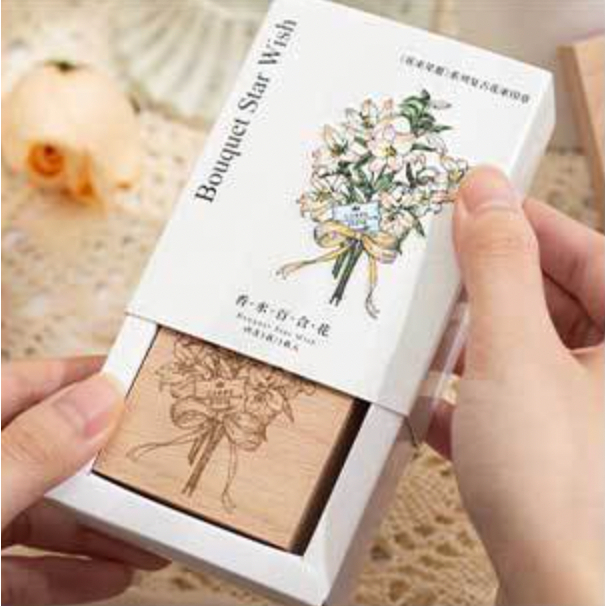 Con dấu gỗ trang trí BOUQUET STAR WISH Series