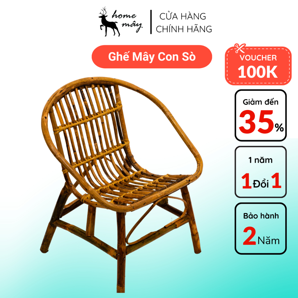 Ghế mây con sò ngồi ban công, quán cafe, phòng khách trang trí đẹp
