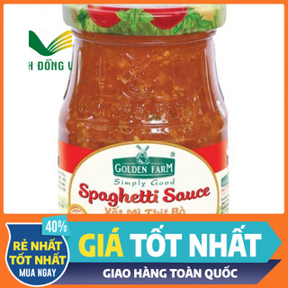 Xốt mì ý thịt bò 370g Golden Farm Date mới, sốt spaghetti bò