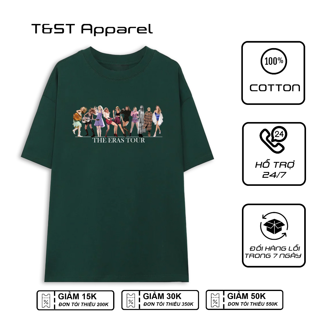 Áo thun Oversized Unisex Nam Nữ Cotton cao cấp ca sĩ thần tượng Taylor Shirt TS merch