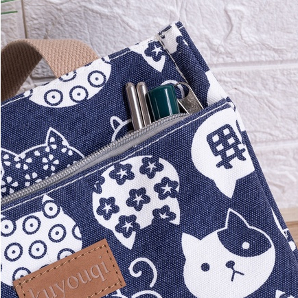 Túi giữ nhiệt đựng cơm, túi đựng hộp cơm vải canvas cute SUZUKO BAGS TVS1