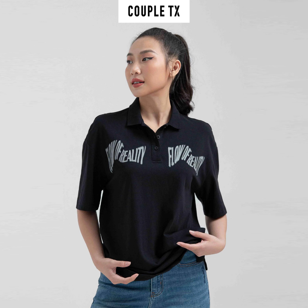 Áo Polo Nữ Couple TX Jersey Relax Fit In Typo Trước Ngực WPO 2025