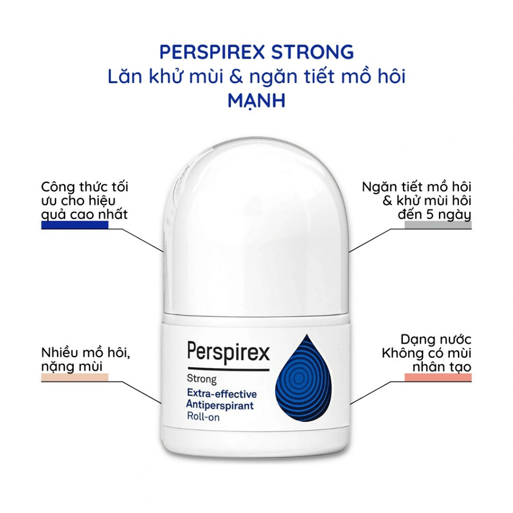 Lăn Khử Mùi Perspirex Strong Cho Da Nhiều Mồ Hôi và Nặng Mùi 5ml / 20ml