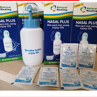 Bình rửa mũi NASA PLUS tặng 2 gói muối