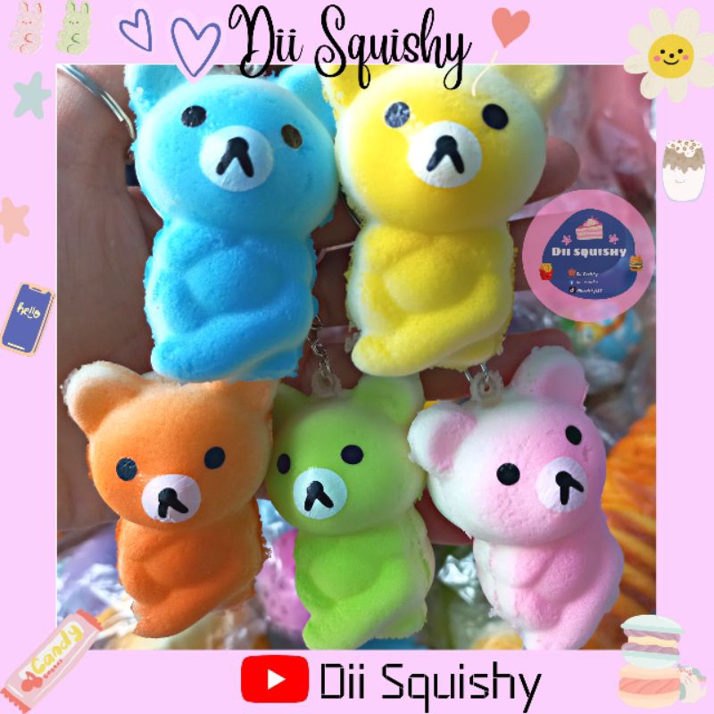 squishy gấu ngồi chéo chất xốp