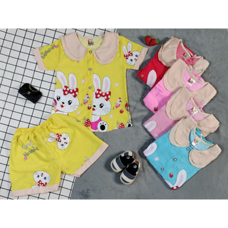 Bộ Lụa Tay Ngắn Cổ Sen Bé (8-14kg) (giao họa tiết ngẫu nhiên)