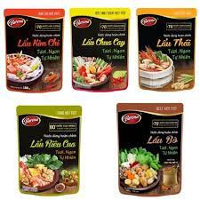 [SALE] NƯỚC DÙNG HOÀN CHỈNH LẨU KIM CHI /LẨU THÁI/ LẨU BÒ/ RIÊU CUA/ GÀ/ CHUA CAY BARONA 180G