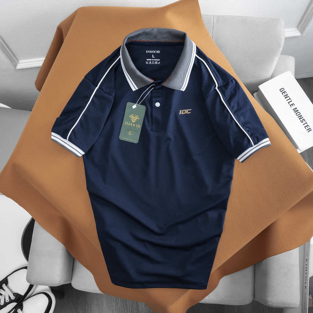 Áo polo nam ngắn tay in chữ IDC , áo polo có cổ vải cá sấu co dãn thoáng mát